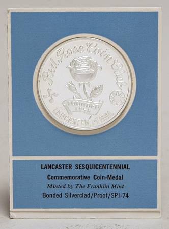 Frankin Mint Proof Medallion Lancaster Sesquicentennial - No Box