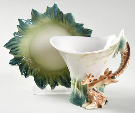 Jungle Beauties-Giraffe Cup And Saucer Set - Boxed
