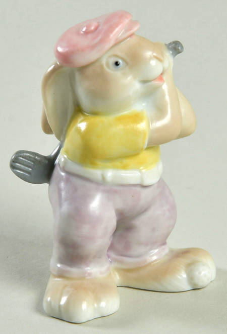 Fitz & Floyd Figurines Rabbit Golfing - Boxed
