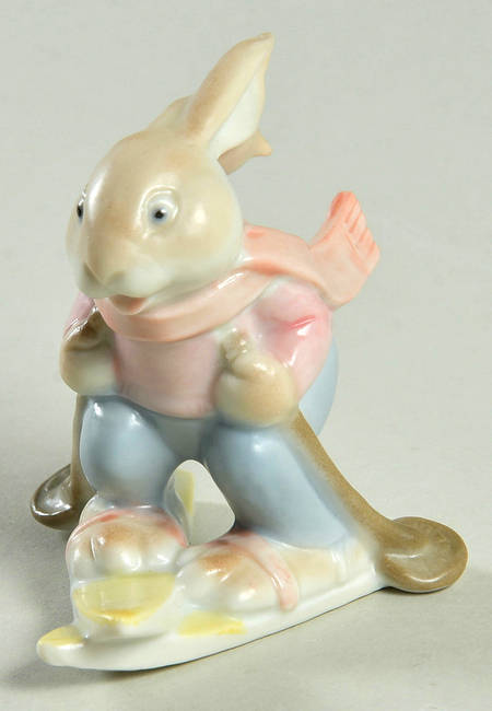 Fitz & Floyd Figurines Rabbit Skiing - Boxed