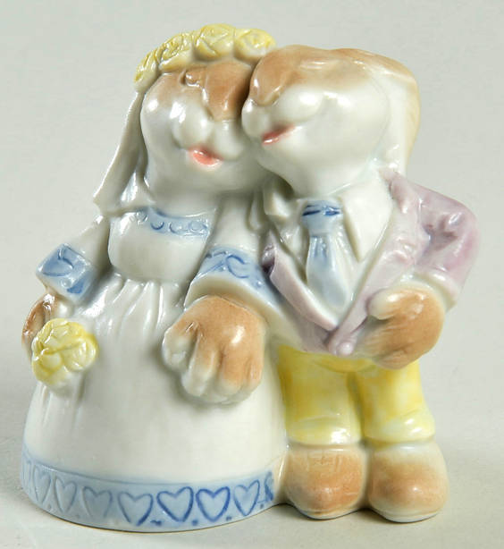 Fitz & Floyd Figurines Rabbit Bride & Groom - Boxed