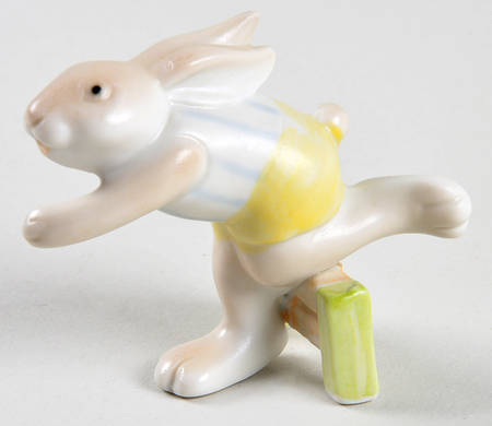 Fitz & Floyd Figurines Rabbit Jumping Over Hurdle - Boxed