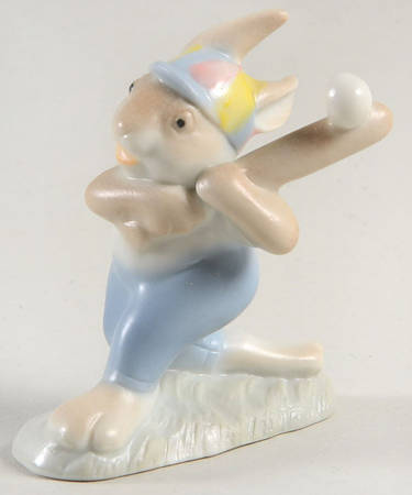 Fitz & Floyd Figurines Rabbit Baseball  Player - Boxed