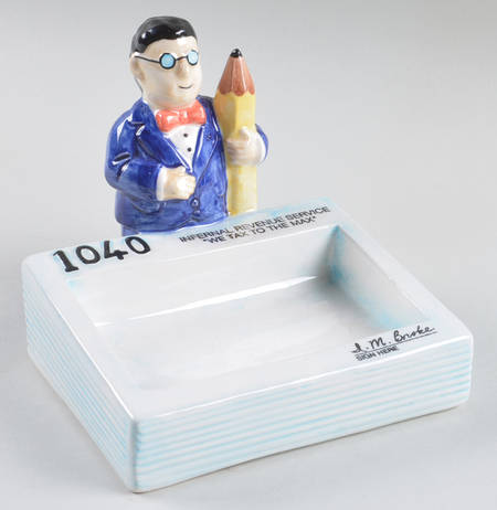 Fitz & Floyd Figurines Irs Business Card Holder - No Box