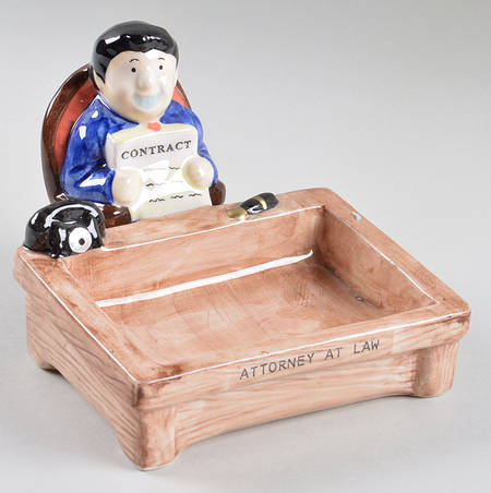 Fitz & Floyd Figurines Attorney Business Card Holder - No Box