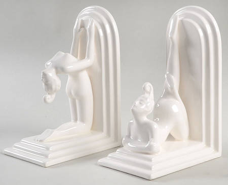 Book Ends Deco Lady-White - No Box