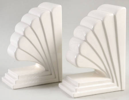 Book Ends Deco Shell-White - No Box