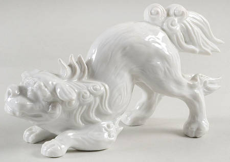 Fitz & Floyd Figurines Foo Dog-White (Tail Down) - No Box Nb71b