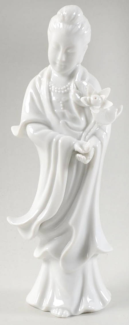 Fitz & Floyd Figurines Kwan Yuen-White (Flower On Left - No Box 70a