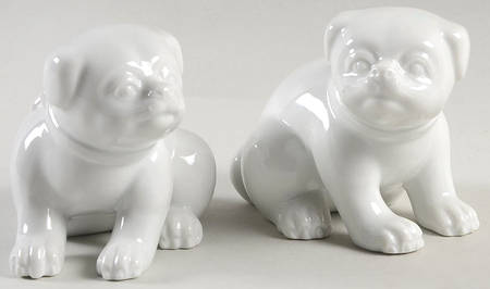 Fitz & Floyd Figurines (Pair) White Dogs - No Box