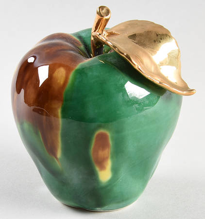 Fitz & Floyd Figurines Apple-Green With Brown & Gold - No Box