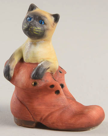 Fitz & Floyd Figurines Cat In Shoe - No Box