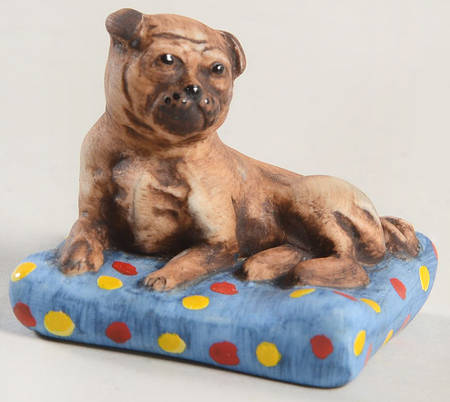 Fitz & Floyd Figurines Sitting Dog On Mat - No Box