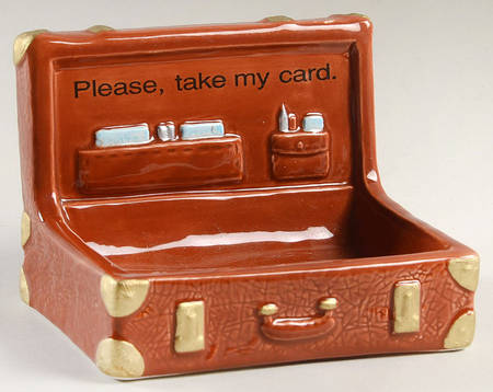 Fitz & Floyd Figurines Please Take My Card Suitcase  - No Box