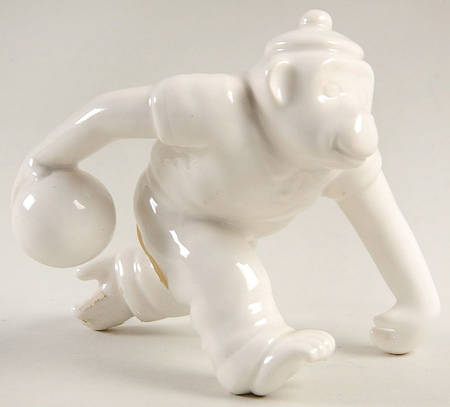 Fitz & Floyd Figurines Monkey Bowling-White - No Box