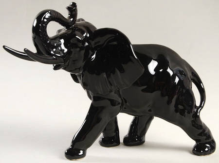 Fitz & Floyd Figurines Large Black Elephant - No Box
