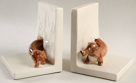 Book Ends Dachshund Through The Wall - No Box