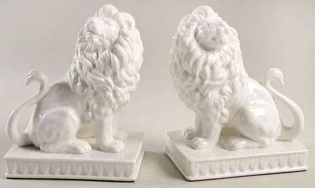 Book Ends Lion-White - No Box