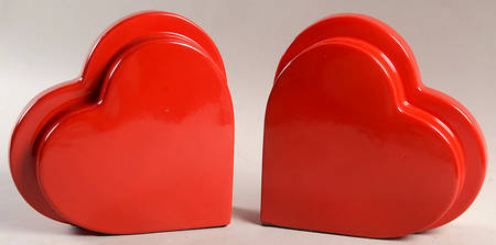 Book Ends Heart Deco-Red - No Box