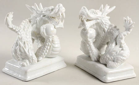 Book Ends Dragon-White - No Box