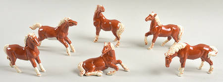 Fitz & Floyd Figurines Horses (Set Of 6) - No Box
