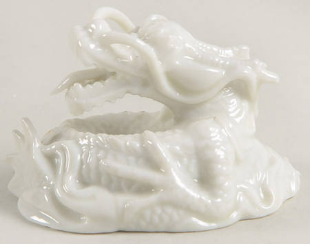 Fitz & Floyd Figurines Coiled Dragon-White - No Box