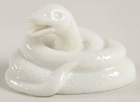 Fitz & Floyd Figurines Coiled Snake-White - No Box