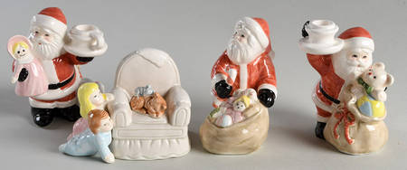 Fitz & Floyd Figurines Spying On Santa (Set Of 3) - No Box