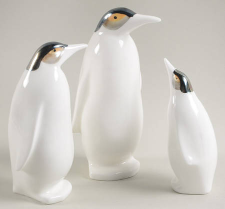 Fitz & Floyd Figurines Penguins-Set Of 3 - No Box