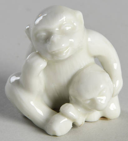 Fitz & Floyd Figurines Monkey & Baby-White - No Box 159