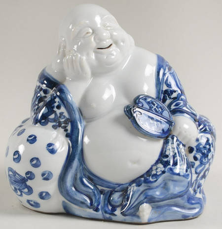 Fitz & Floyd Figurines Buddah With Fan - No Box