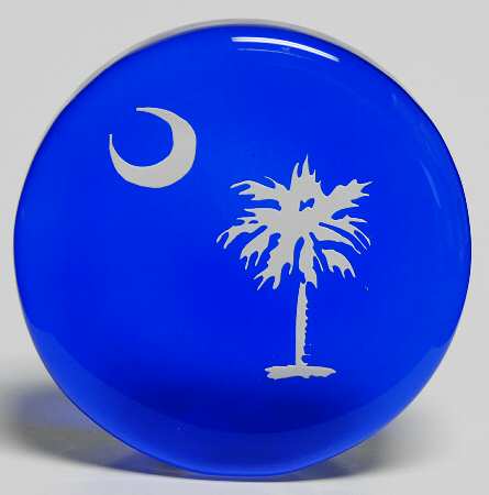 Fenton Crystal Giftware South Carolina Paperweight - Boxed