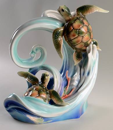 Turtle Bay Sculptured Vase - With Box