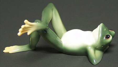 Amphibia Collection Frog Lying On Back Figurine - Boxed
