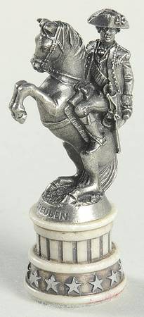Revolutionary War Chess Set White Knight-Baron Von Steuben - Knight2-White Chess Piece