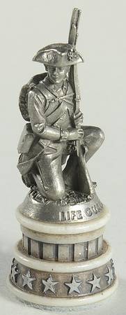 Revolutionary War Chess Set White Pawn-Washington's Life Guard - Pawn-White Chess Piece