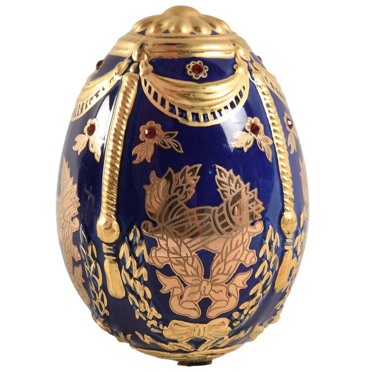 Faberge Imperial Jeweled Egg Collection Heritage Of The Czars-Blue & Gold - No Box