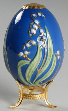 Faberge Imperial Jeweled Egg Collection Czarina's Bouquet-Blue - No Box