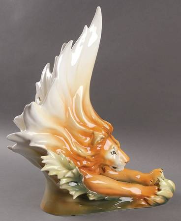 Jungle Beauties-Safari Lion Vase - No Box