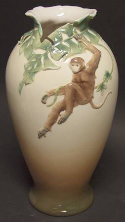 Jungle Beauties-Safari Monkey Tall Vase - Boxed