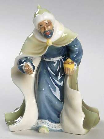 Divinity Nativity Wiseman With Gold-Blue - Boxed