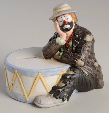 Emmett Kelly Jr Members Only Coin Bank - Boxed