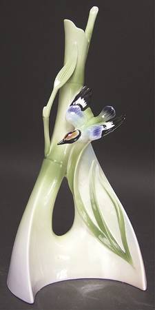 Bamboo & Songbird Collection Triangle Vase - With Box