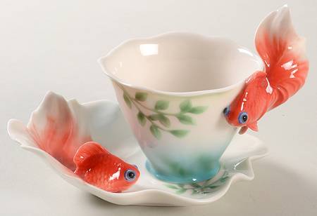 Goldfish Cup And Saucer W/Spoon - Boxed
