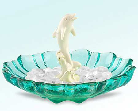 Fenton-Lenox Exclusives Dancing Dolphin Bowl - Boxed