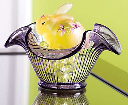 Fenton-Lenox Exclusives Buttercup Bunny With Purple Bowl - Boxed