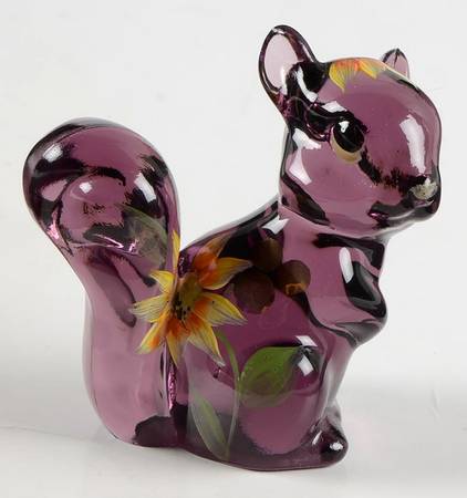 Fenton-Lenox Exclusives Aubergine Autumn Squirrel - Boxed