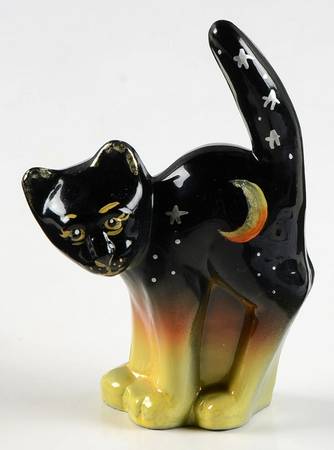 Fenton-Lenox Exclusives Midnight, The Crescent Moon Cat - With Box