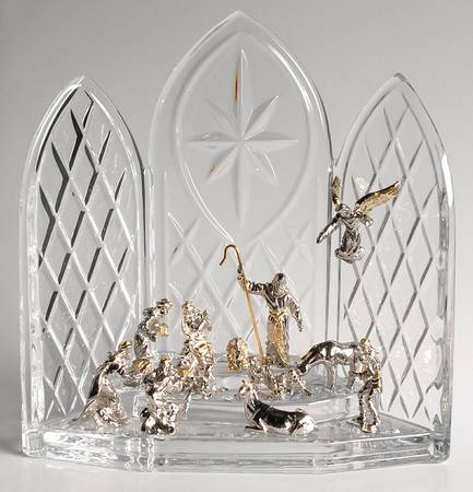 House of Faberge Nativity-Crystal, Silver, Gold by Franklin Mint