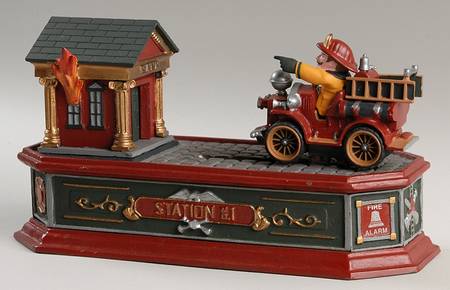 Franklin Mint Giftware Fireman Hall-Mechanical Bank - Boxed
